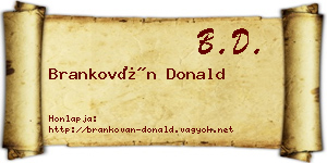 Brankován Donald névjegykártya